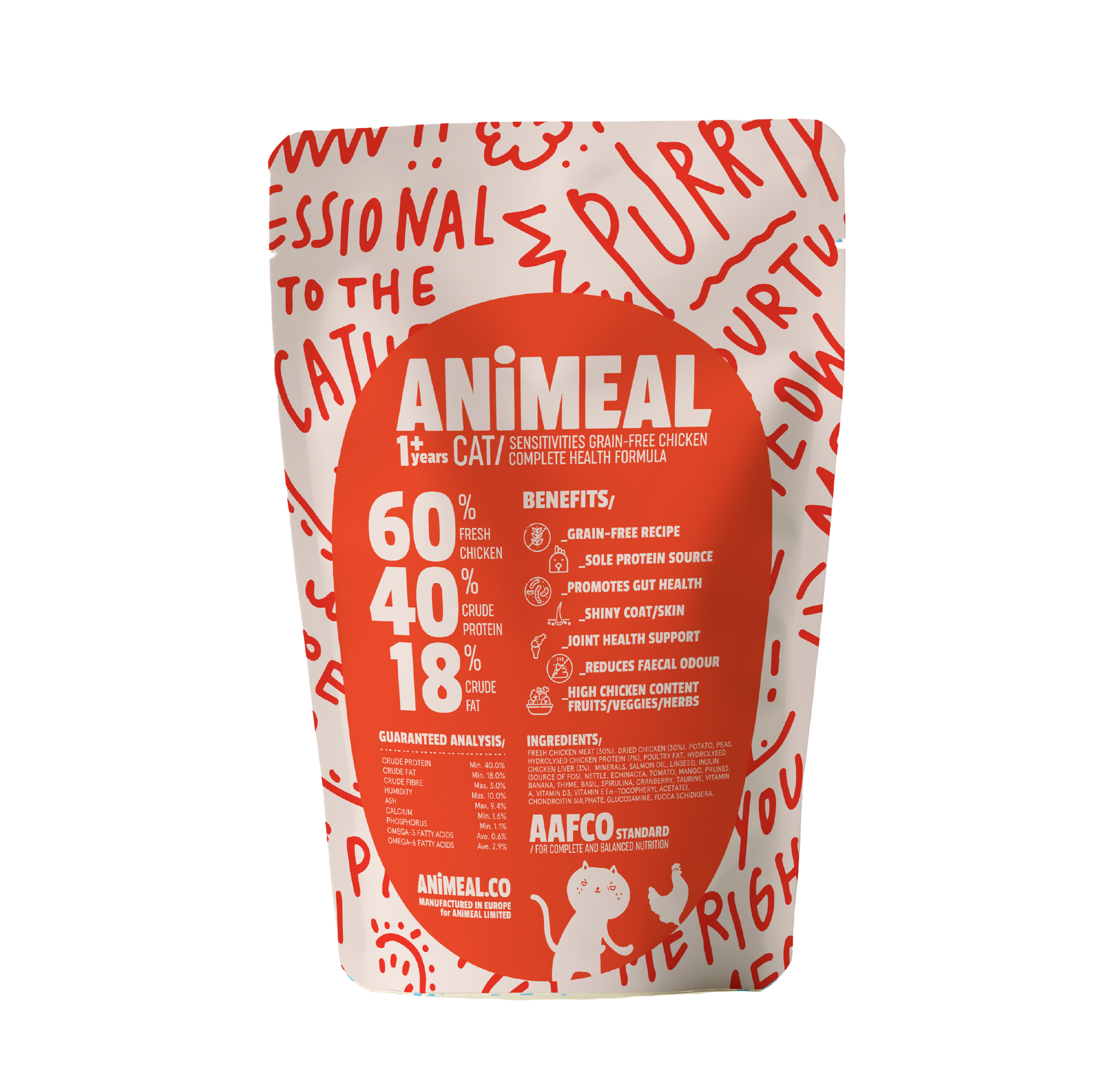 ANiMEAL免費試食包60g - 成貓低敏無穀物雞肉全面配方