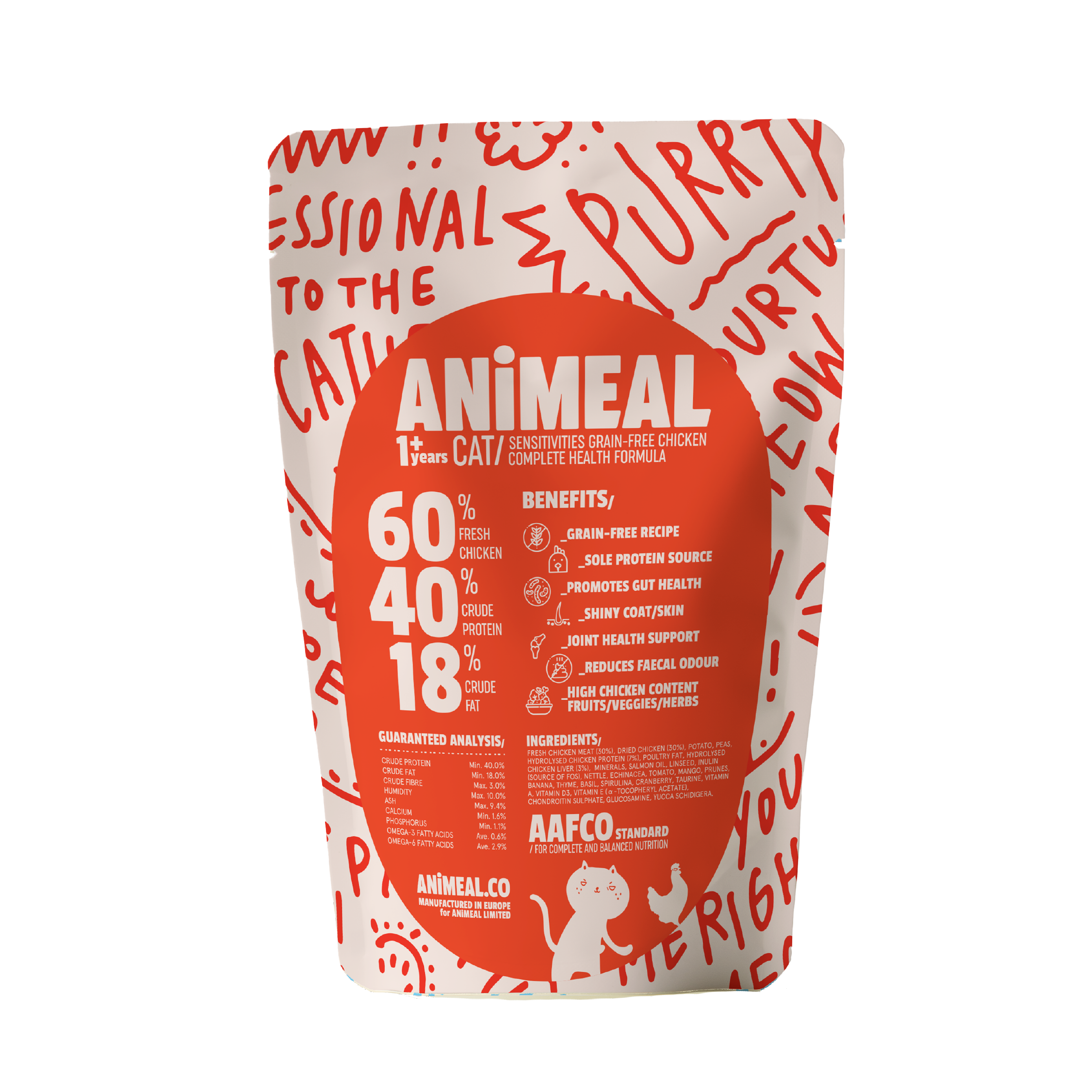 ANiMEAL免費試食包60g - 成貓低敏無穀物雞肉全面配方