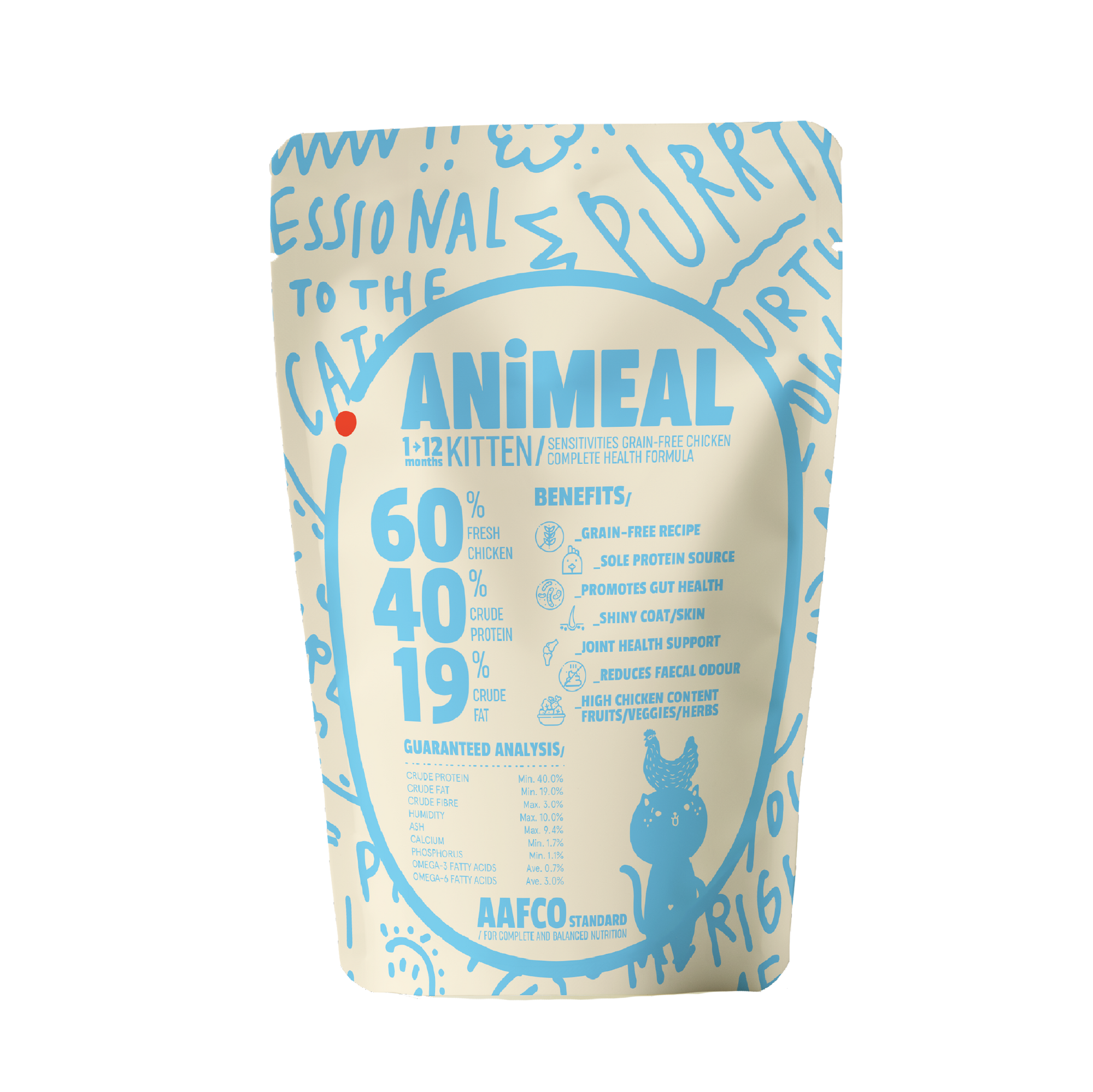 ANiMEAL免費試食包60g - 幼貓低敏無穀物雞肉全面配方