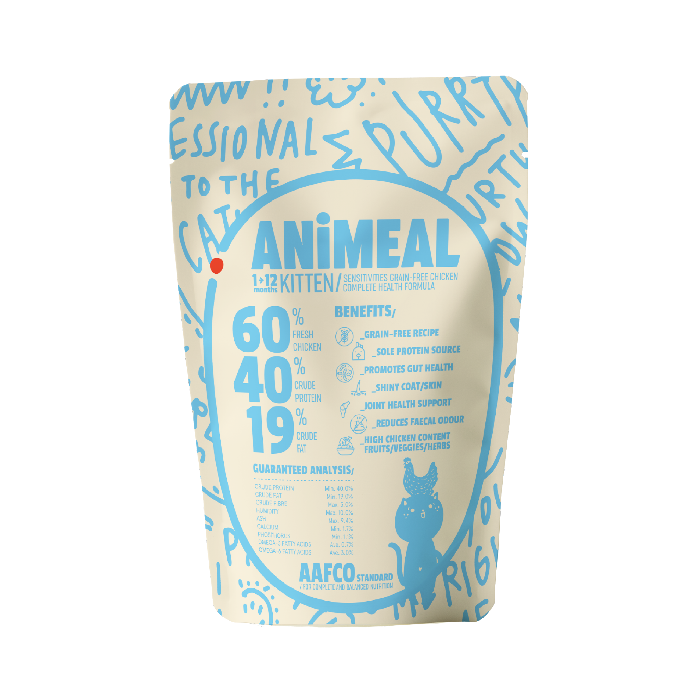 ANiMEAL免費試食包60g - 幼貓低敏無穀物雞肉全面配方